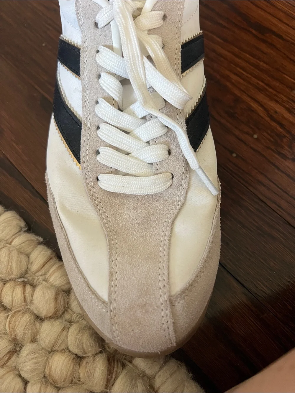 Women’s White and Black Tretorn Trainer Sneakers